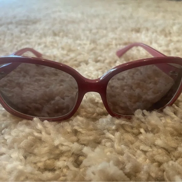 Coach | Accessories | Coach Red Oval Sunglasses With Glossy  display picture 1